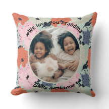 Nous t'aimons grand-mère florale photo personnalis