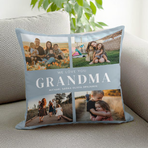 Coussin Nous t'aimons Grand-mère Personnalisé 4 Photo Coll