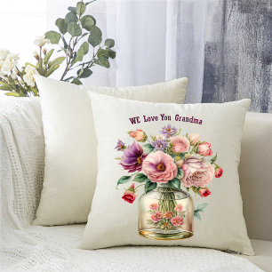 Coussin Nous t'aimons Grand-mère Vase of Flowers Ajouter u