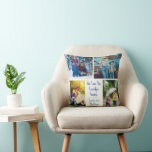 Coussin Nous t'aimons Grand-Père Petits-Enfants Collage Ph<br><div class="desc">Ce coussin photo pour petits-enfants mignon et personnalisé pour un grand-père dispose d'une disposition moderne de 4 photos pour petits-enfants sur un arrière - plan blanc avec la typographie bleue lecture We Love You Grand-père. Ce beau cadeau photo pour petits-enfants comporte votre propre collage photographique entourant votre message et vos...</div>