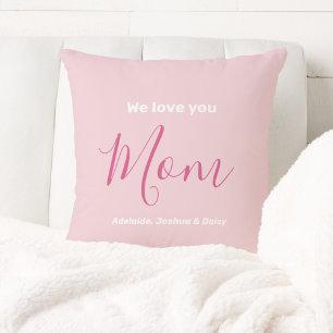 Coussin Nous t'aimons Maman Pink Minimalist