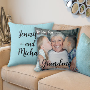 Coussin Nous t'aimons Mamie Photo personnalisée Fête des M