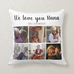 Coussin Nous vous aimons nana photo collage texte personna