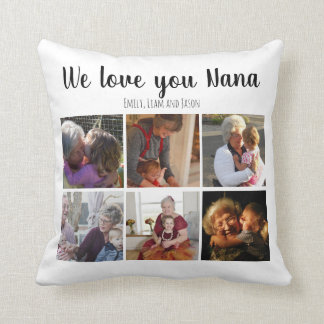Coussin Nous vous aimons nana photo collage texte personna
