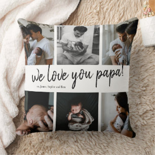 Coussin Nous vous aimons Papa Moderne 6 Photo Collage Père