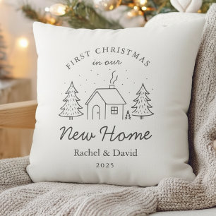 Coussin Nouveau Accueil Premier Noël Mini Maison d'hiver