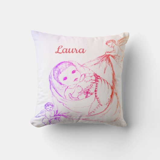 Coussin Nouveau design Baby Girl (Recto)