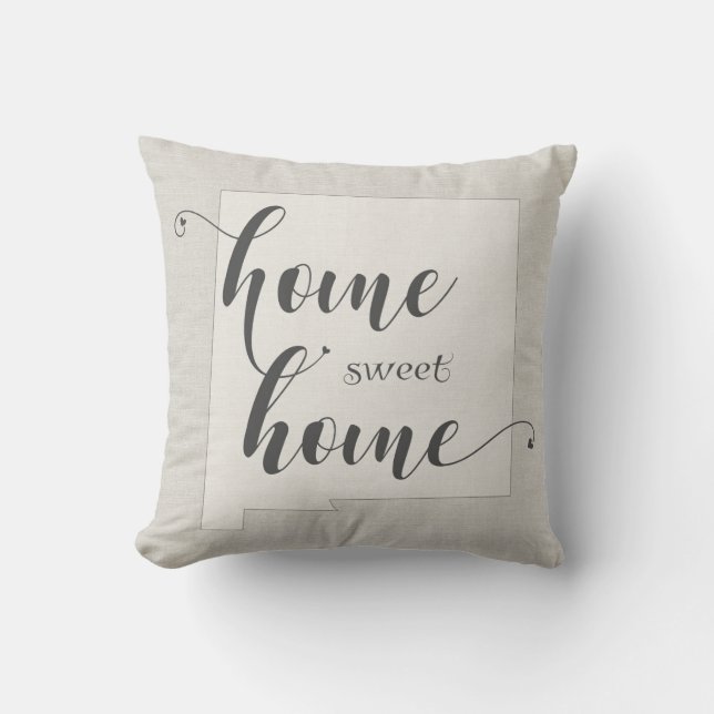 Coussin Nouveau-Mexique - Home Sweet Home burlap look (Recto)