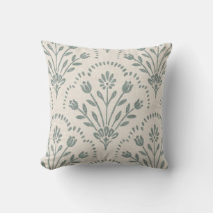 Coussin Nouveau motif de fleur de sauge de ferme à festons