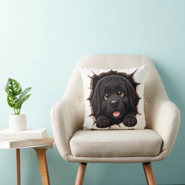 Coussin Nouveau-Né Terre-Neuve Cachottier (Chaise)