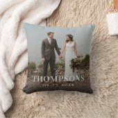 Coussin Nouveau nom Mariage photo et date (Couverture)