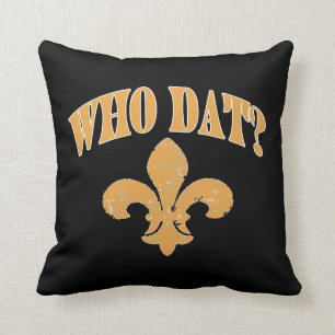 Coussin nouvelle Orléans fleur De Lis, noir et or