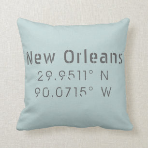 Coussin Nouvelle-Orléans Longitude Latitude Jeu d'oreille