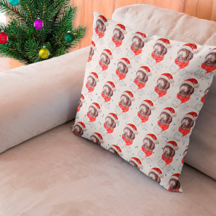 Coussin Nouvelle race de chien Newfypoo étoiles de Noël