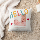 Coussin Nouvelle typographie HELLO pour la nurserie en col (Couverture)