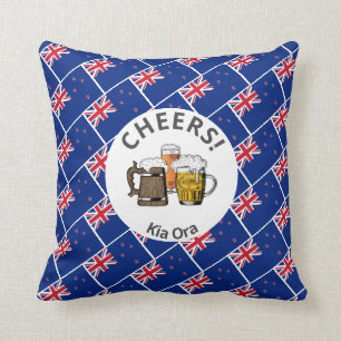 Coussin NOUVELLE ZÉLANDE Caricature 3 Bravo Kia Ora