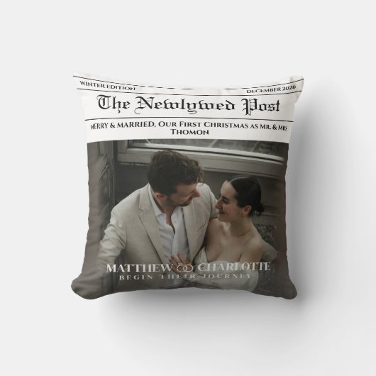 Coussin Nouvellement mariée Merry et Mariée (Recto)