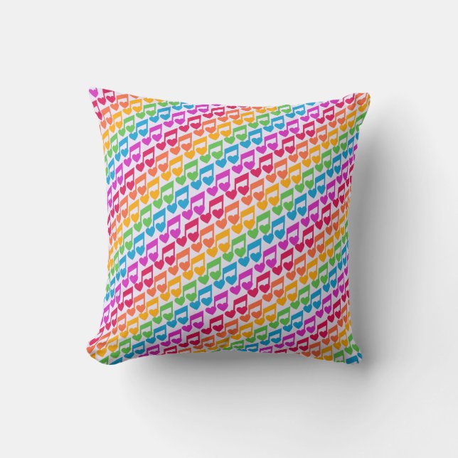 Coussin Nouvelles Notes Arc-en-Ciel Géniales (Recto)