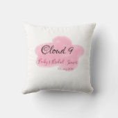 Coussin Nuage neuf rouge pastel shower de mariage nommédat (Verso)