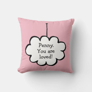 Coussin Nuage sur une corde votre message