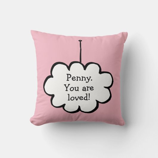 Coussin Nuage sur une ficelle Votre message (Recto)