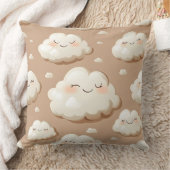 Coussin Nuages avec double face marron et beige (Couverture)