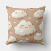 Coussin Nuages avec double face marron et beige (Recto)