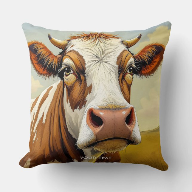 Coussin Nuages de terrain de vache mignonne Imaginaire (Recto)