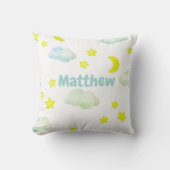 Coussin Nuages fluides et étoiles monogramme Lancer oreill (Recto)