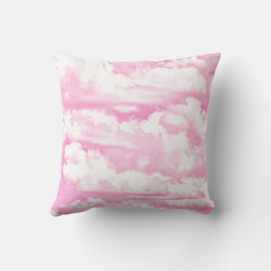 Coussin Nuages Girly roses fuchsia mous (Verso)