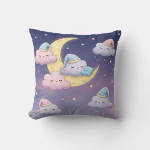 Coussin Nuages Moutonneux Endormis sur un Ciel Pastel Rêve