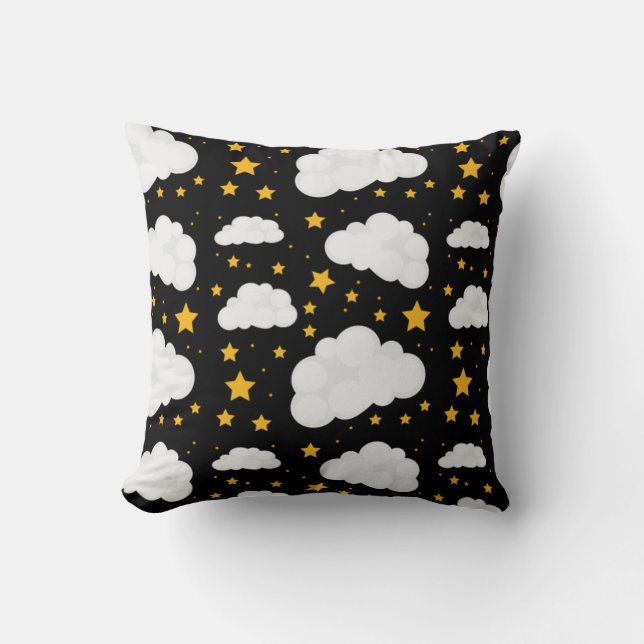 Coussin Nuages par une nuit étoilée (Recto)