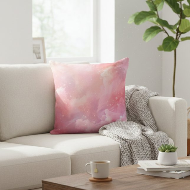 Coussin Nuages Rose Rêveurs (Créateur téléchargé)