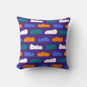 Coussin Nuages texturés de rayonne sur violet royal