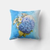 Coussin Nuances d'aquarelle bleue Hydrangeas (Verso)