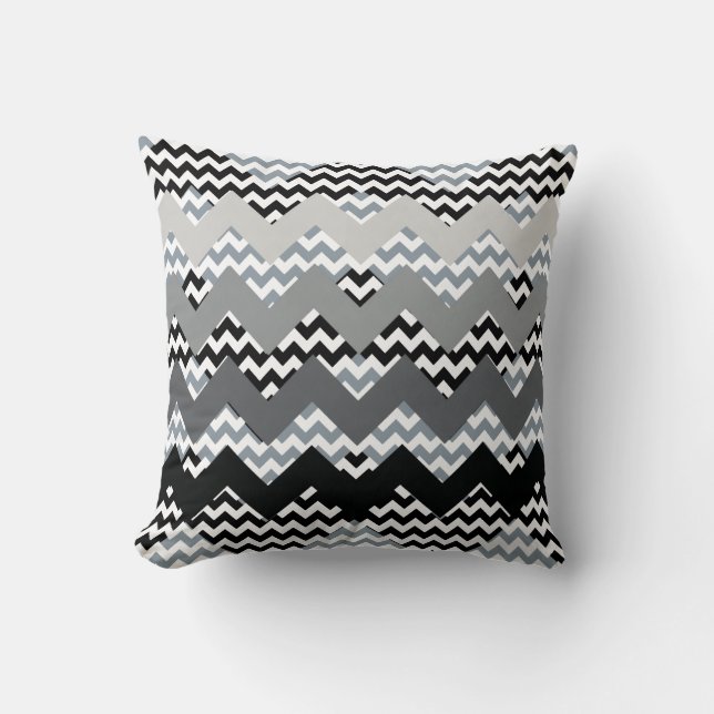 Coussin nuances de chevrons gris (Recto)