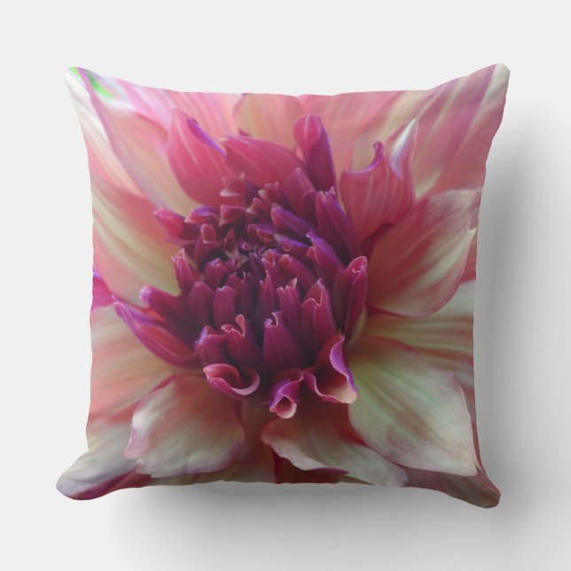 Coussin Nuances de Dahlia rose Éteindre l'oreiller à lance (Recto)