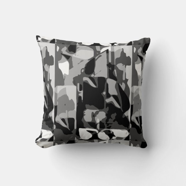 Coussin Nuances de gris blanc noir formes d'art moderne im (Recto)