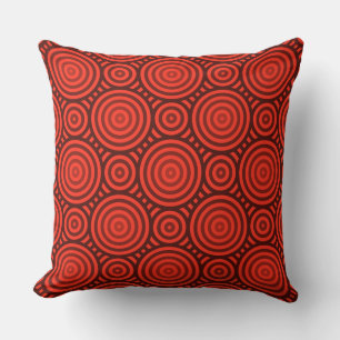 Coussin Nuances De Motif Circulaire Géométrique Orange