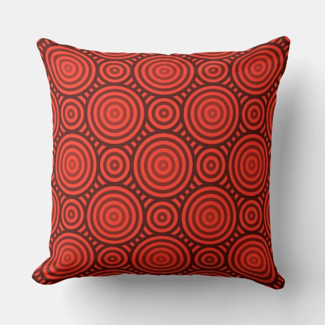 Coussin Nuances De Motif Circulaire Géométrique Orange (Recto)