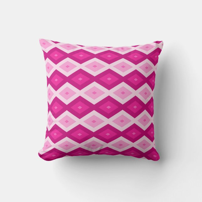 Coussin Nuances de motif de diamant fuchsia (Recto)