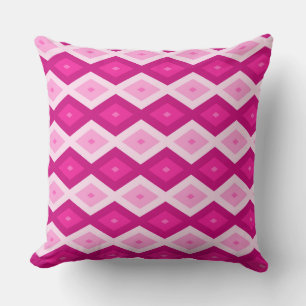 Coussin Nuances de motif de diamant fuchsia