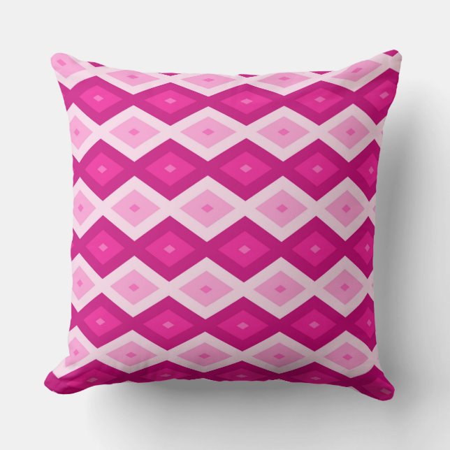 Coussin Nuances de motif de diamant fuchsia (Recto)