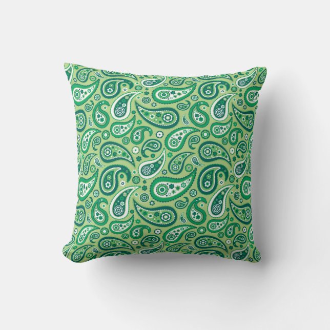 Coussin Nuances de motif vert de Paisley (Recto)