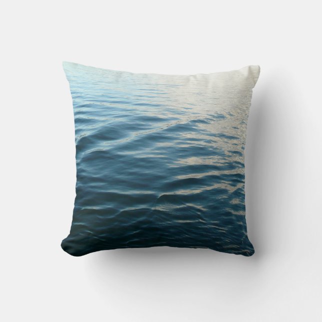Coussin Nuances d'eau bleue Photographie de la nature Abst (Recto)
