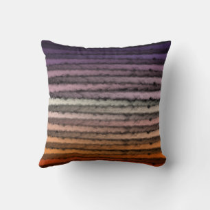 Coussin Nuances d'orange et de violet Art aquarelle salée 