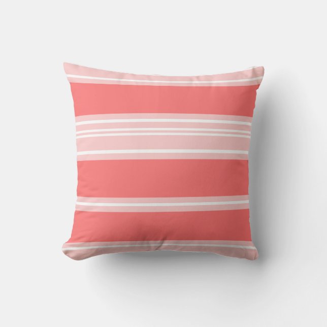 Coussin Nuances du corail de corail et vivant (Recto)