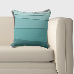 Coussin Nuances Irrégulières Rayées de Turquoise Fraîches