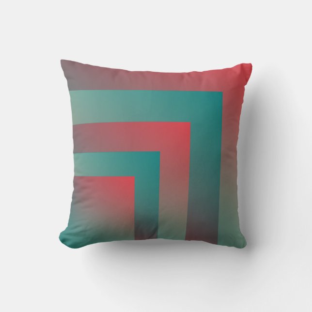 Coussin nuances turquoises coralliennes (Recto)