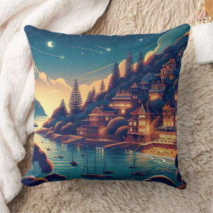 Coussin Nuit Côtière Rêveuse